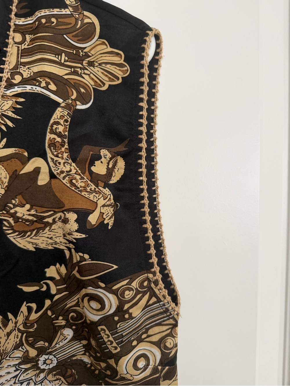 Chasing Unicorns Black and Gold Baroque Button-Up Blouse S/M - Picture 7 of 11